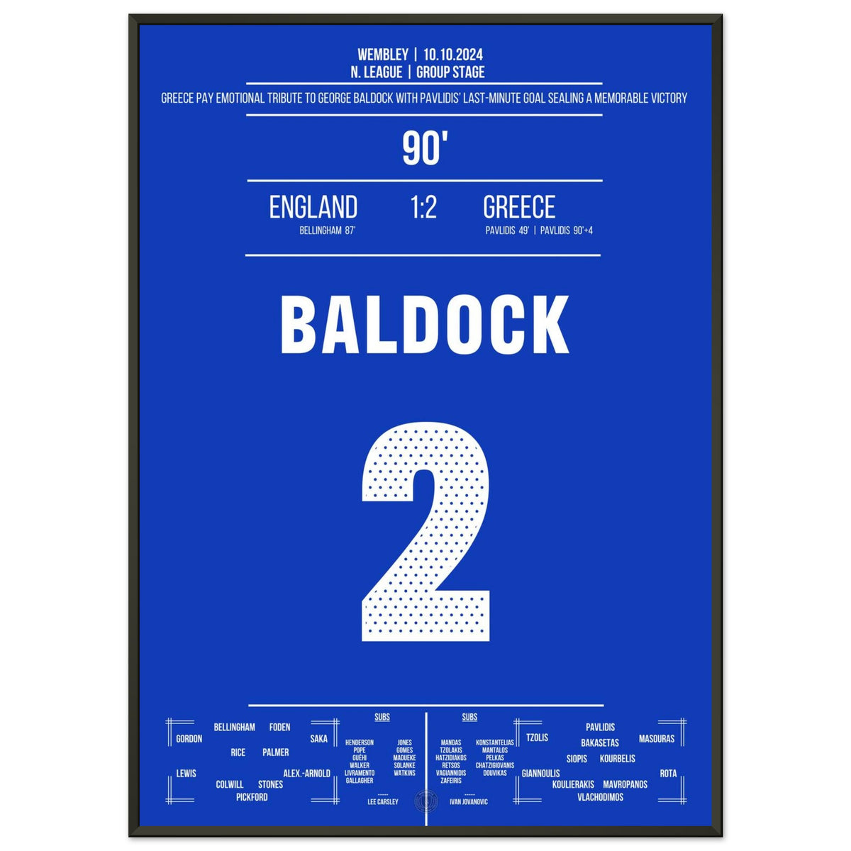 Greece dedicates George Baldock's historic win at Wembley