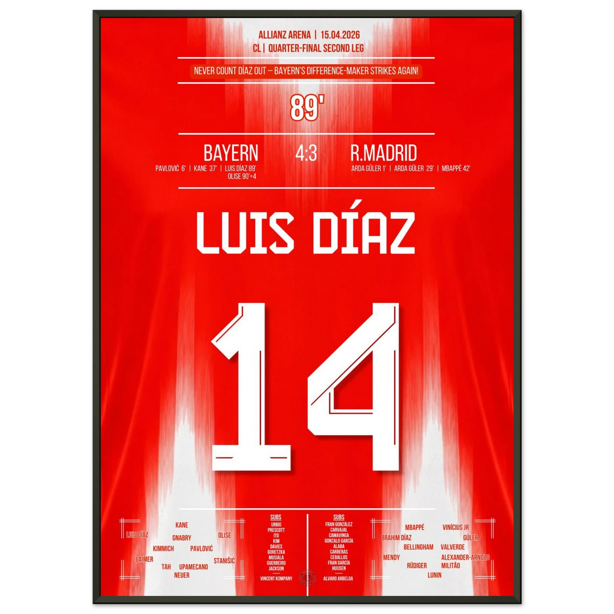 Luis Diaz with the late relief towards the CL semi-finals