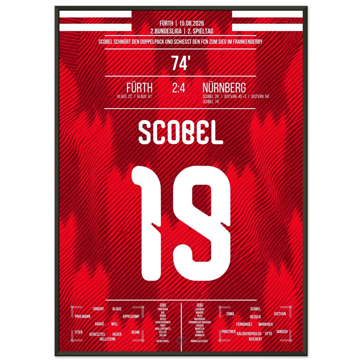 Scobel scores twice in Franken derby win