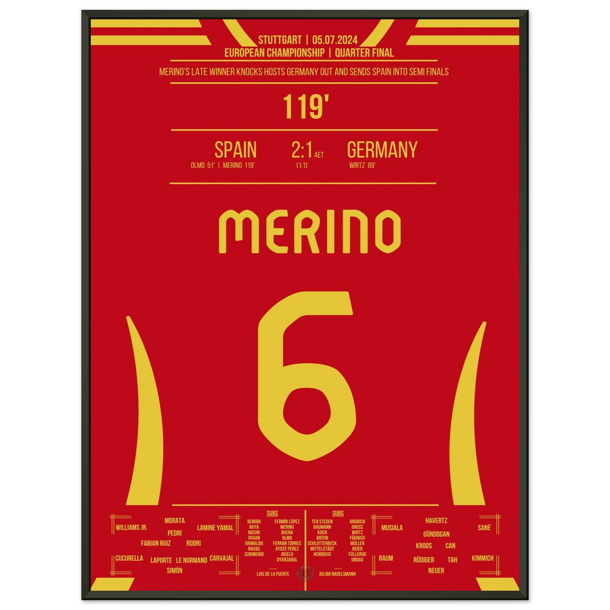 Mikel Merino heads Spain into the semi-finals in the last minute