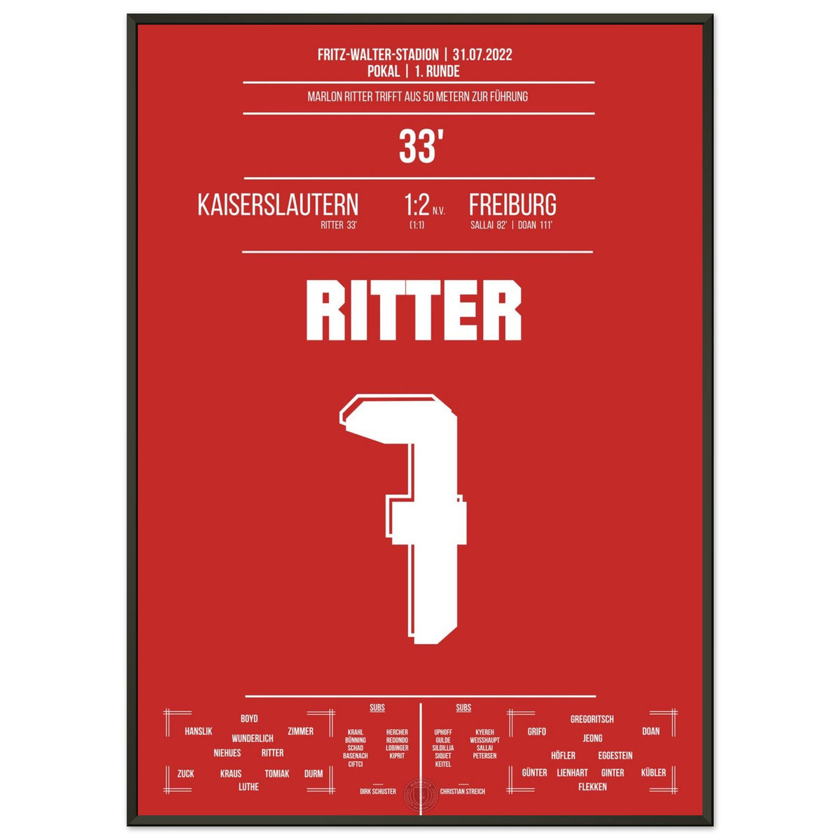 Ritter's opening goal from 50m against Freiburg