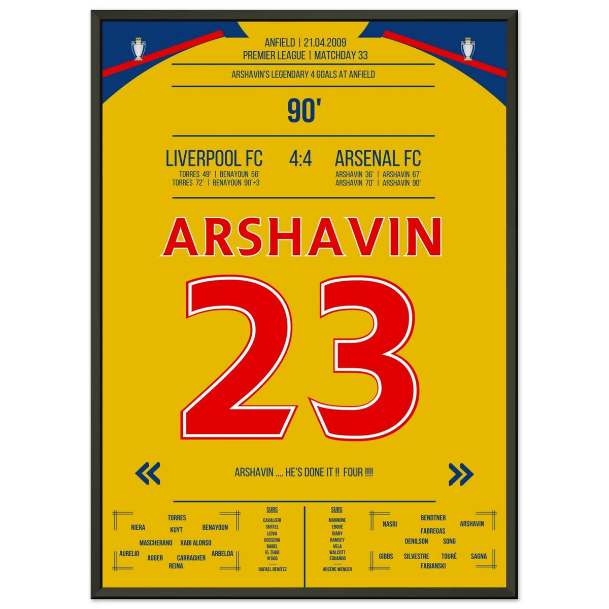 Arshavin's four-goal show at Anfield in 2009