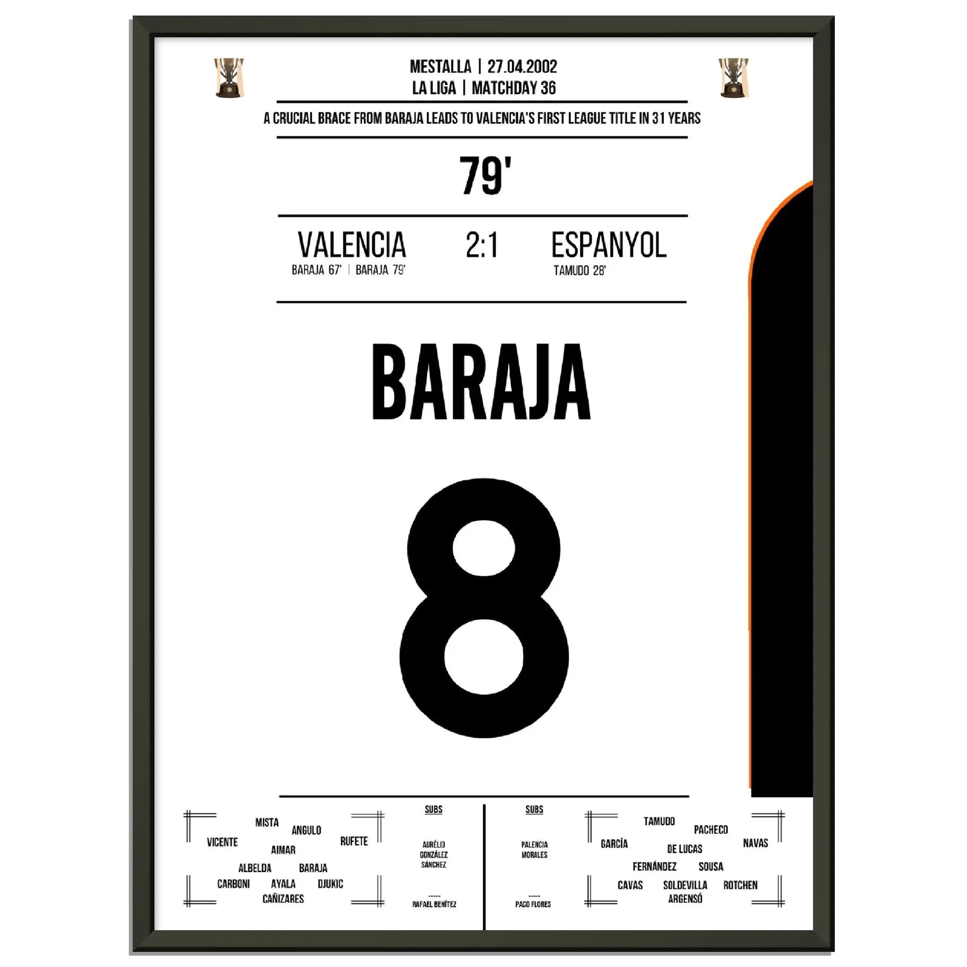 Baraja dreht das Spiel gegen Espanyol auf dem Weg zu Valencia's erster Meisterschaft nach 31 Jahren 