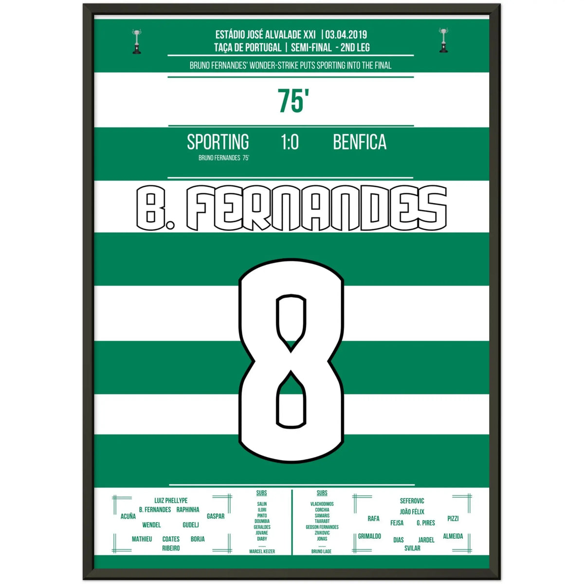 Bruno Fernandes shoots Sporting into the 2019 cup final in the derby
