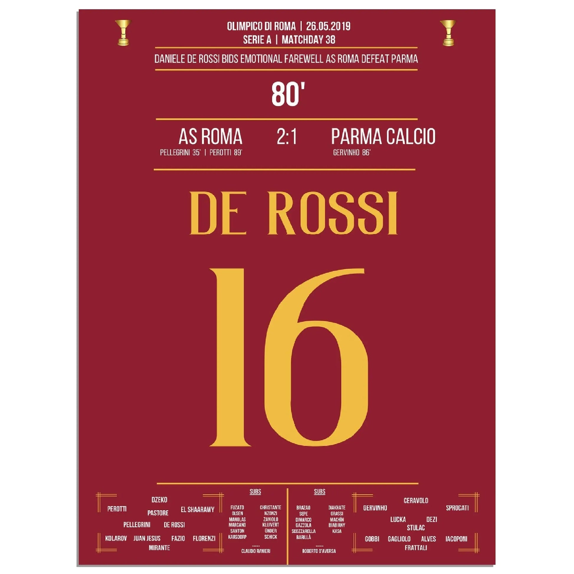 Der emotionale Abschied von Roma-Legende Daniele De Rossi 2019 