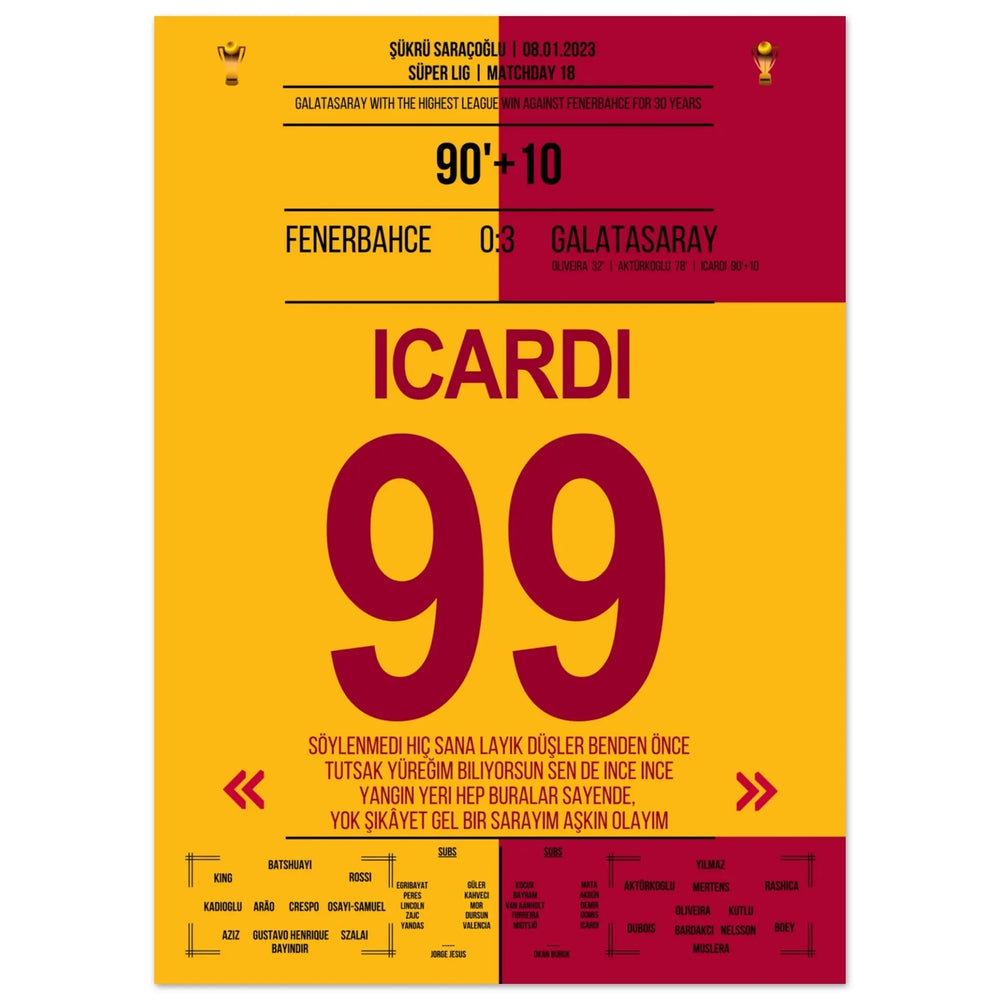 Galatasaray demontiert Fenerbahce im eigenen Stadion 50x70-cm-20x28-Ohne-Rahmen