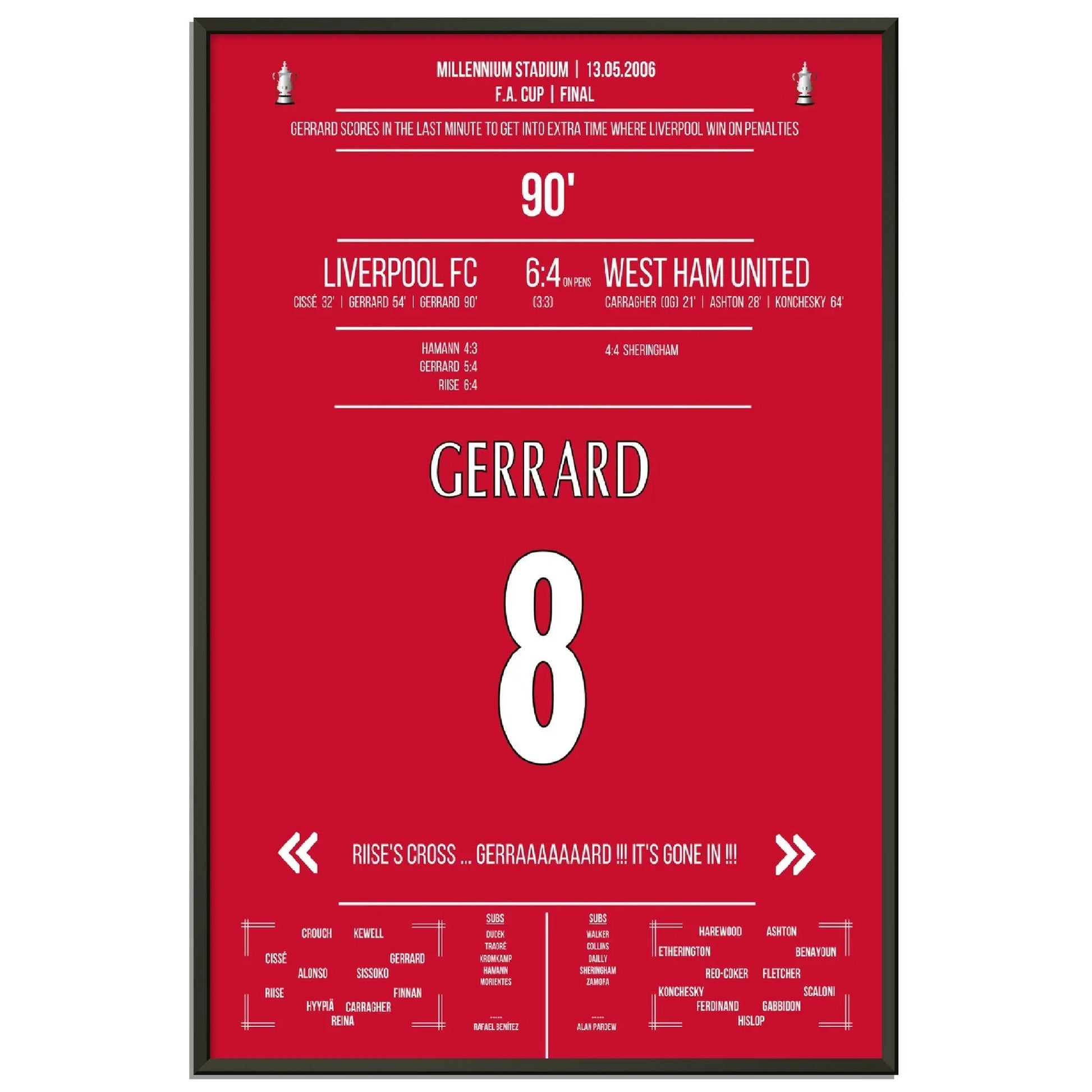 Gerrard rettet Liverpool in die Verlängerung im FA Cup Finale in 2006 gegen West Ham 