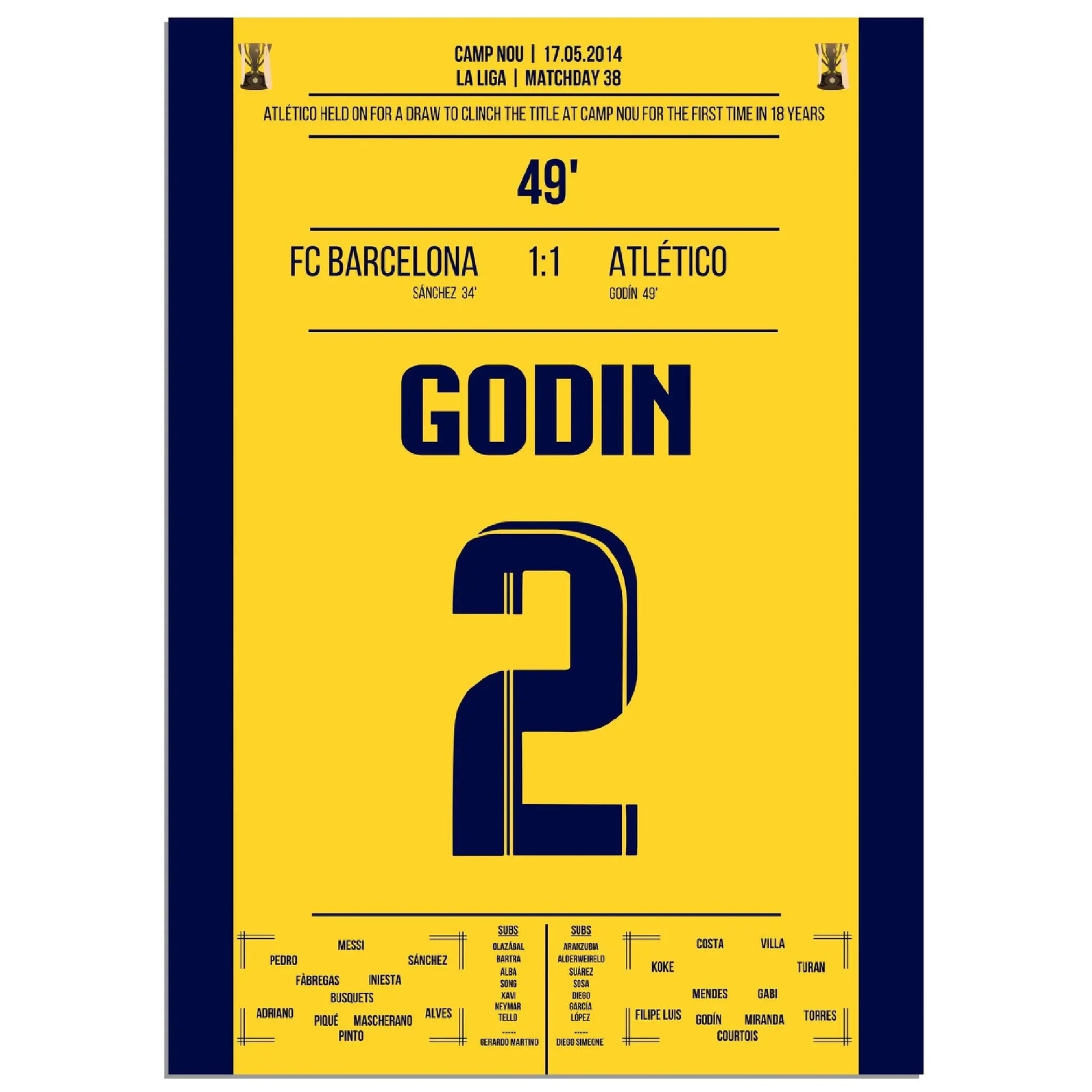 Godin Kopfball-Tor zur spanischen Meisterschaft 2014 