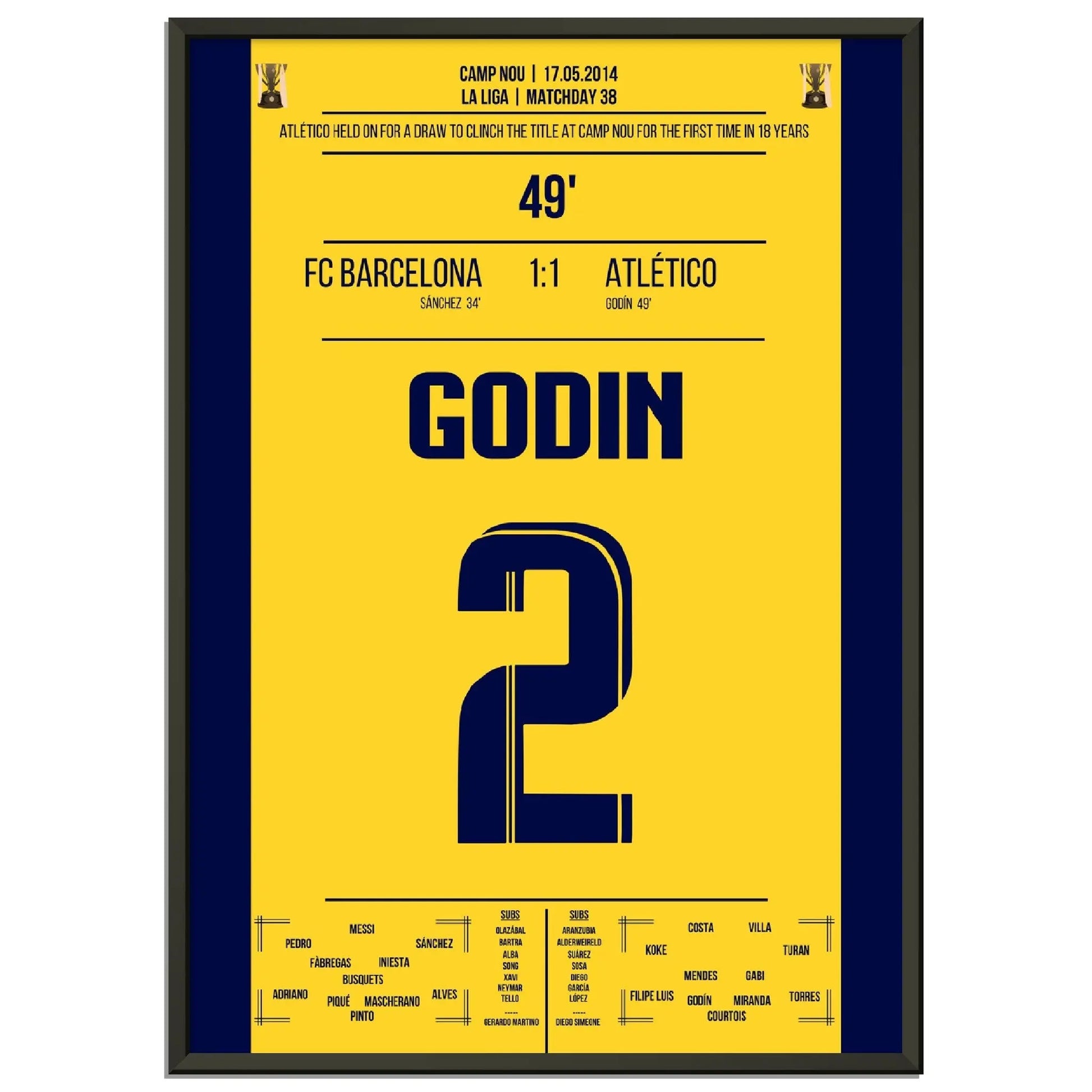 Godin Kopfball-Tor zur spanischen Meisterschaft 2014 