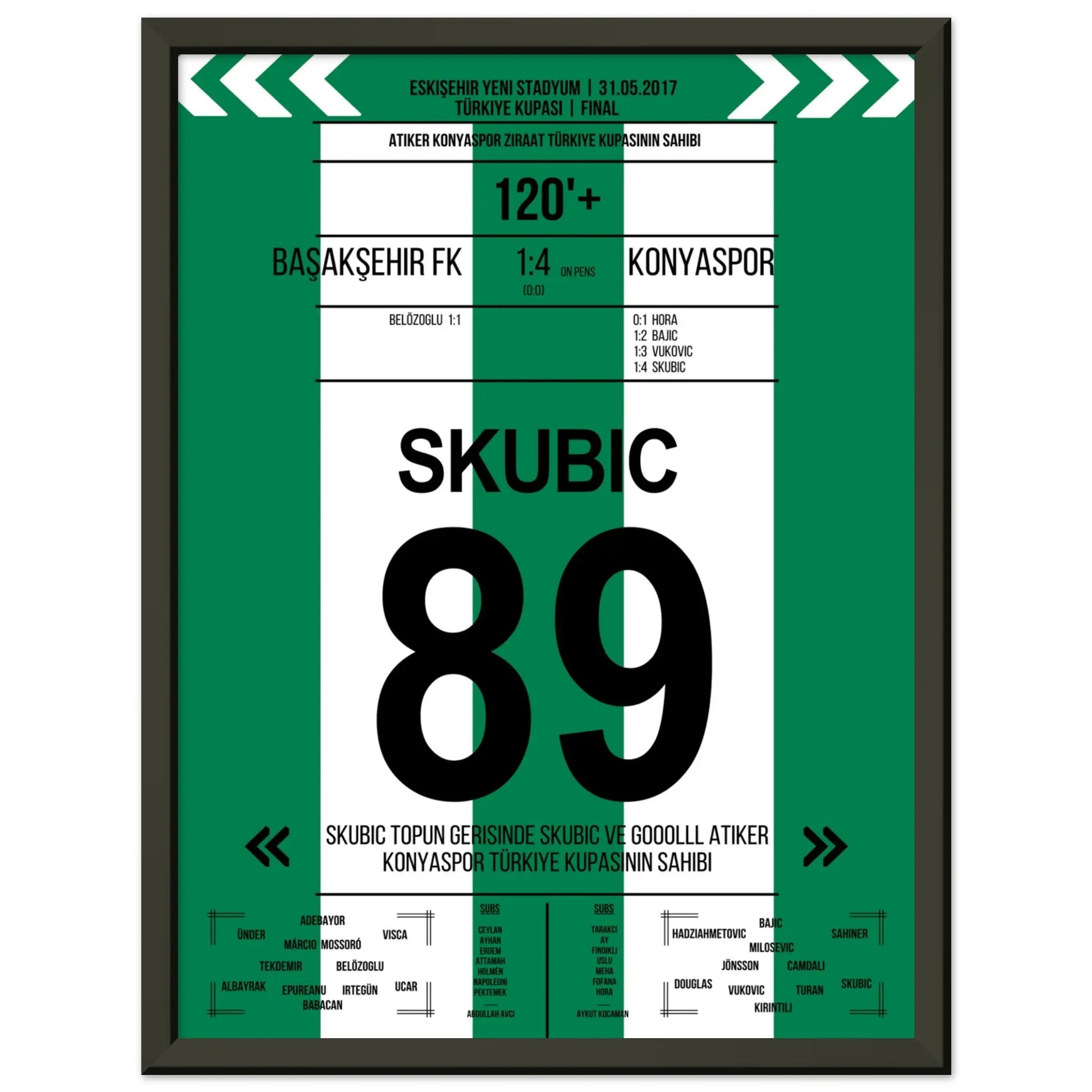 Konya mit erstem Pokalsieg der Vereinshistorie in 2017 30x40-cm-12x16-Schwarzer-Aluminiumrahmen