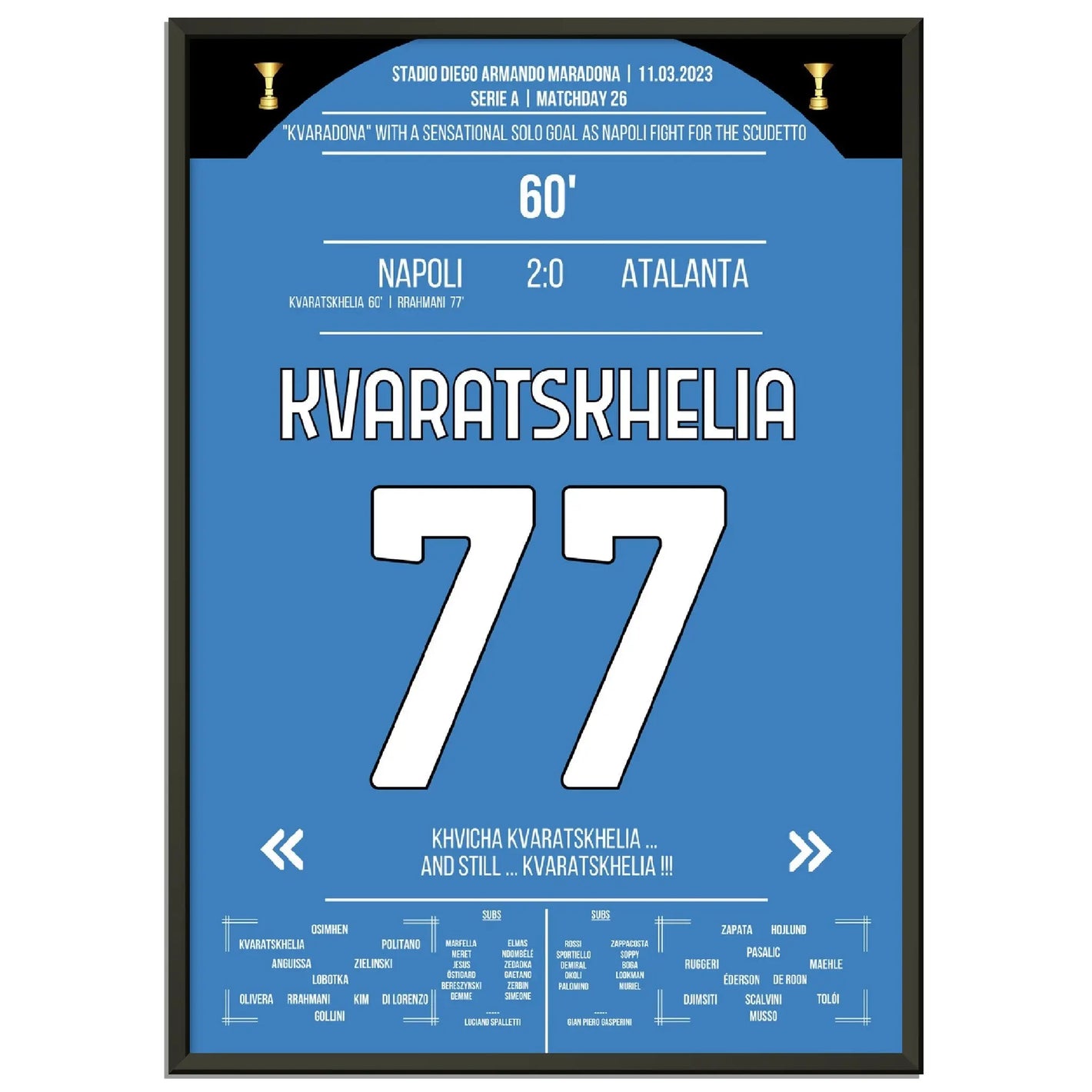 Kvaratskhelia mit phänomenalen Solo-Tor gegen Atalanta im Rennen um den Scudetto 2023 