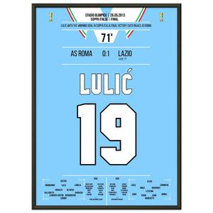 Lulic mit Siegtreffer im Coppa Italia Finale 2013 50x70-cm-20x28-Schwarzer-Aluminiumrahmen