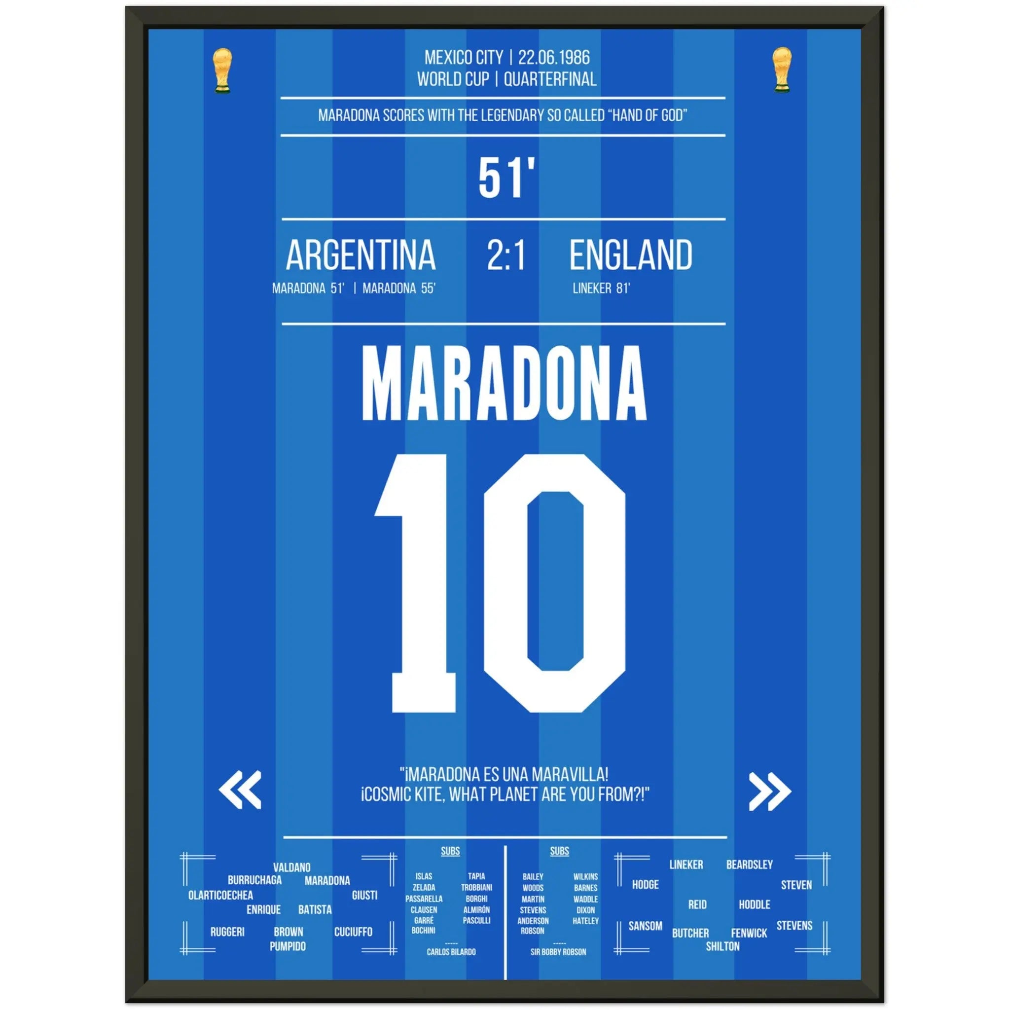 Maradonas "Hand Gottes" Tor WM 1986 Argentinien gegen England 
