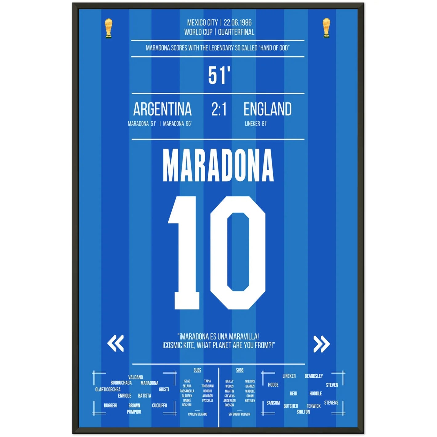 Maradonas "Hand Gottes" Tor WM 1986 Argentinien gegen England 