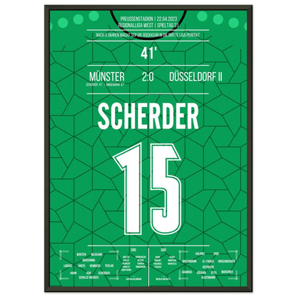 Münster's Rückkehr in die dritte Liga in 2023 50x70-cm-20x28-Schwarzer-Aluminiumrahmen