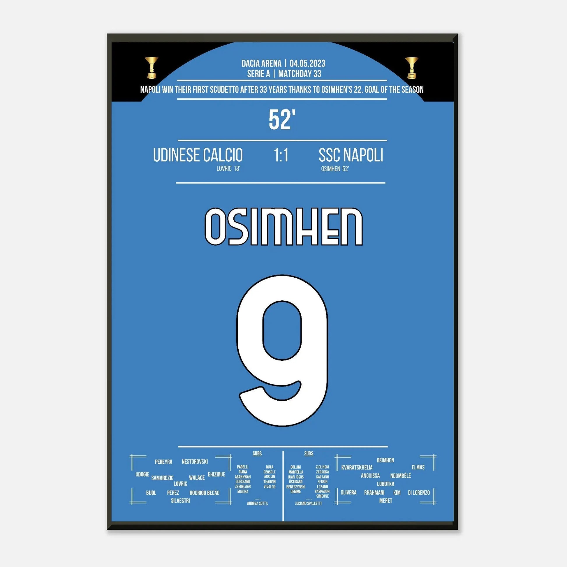 Neapel's 3. Scudetto nach 33 Jahren gegen Udinese 