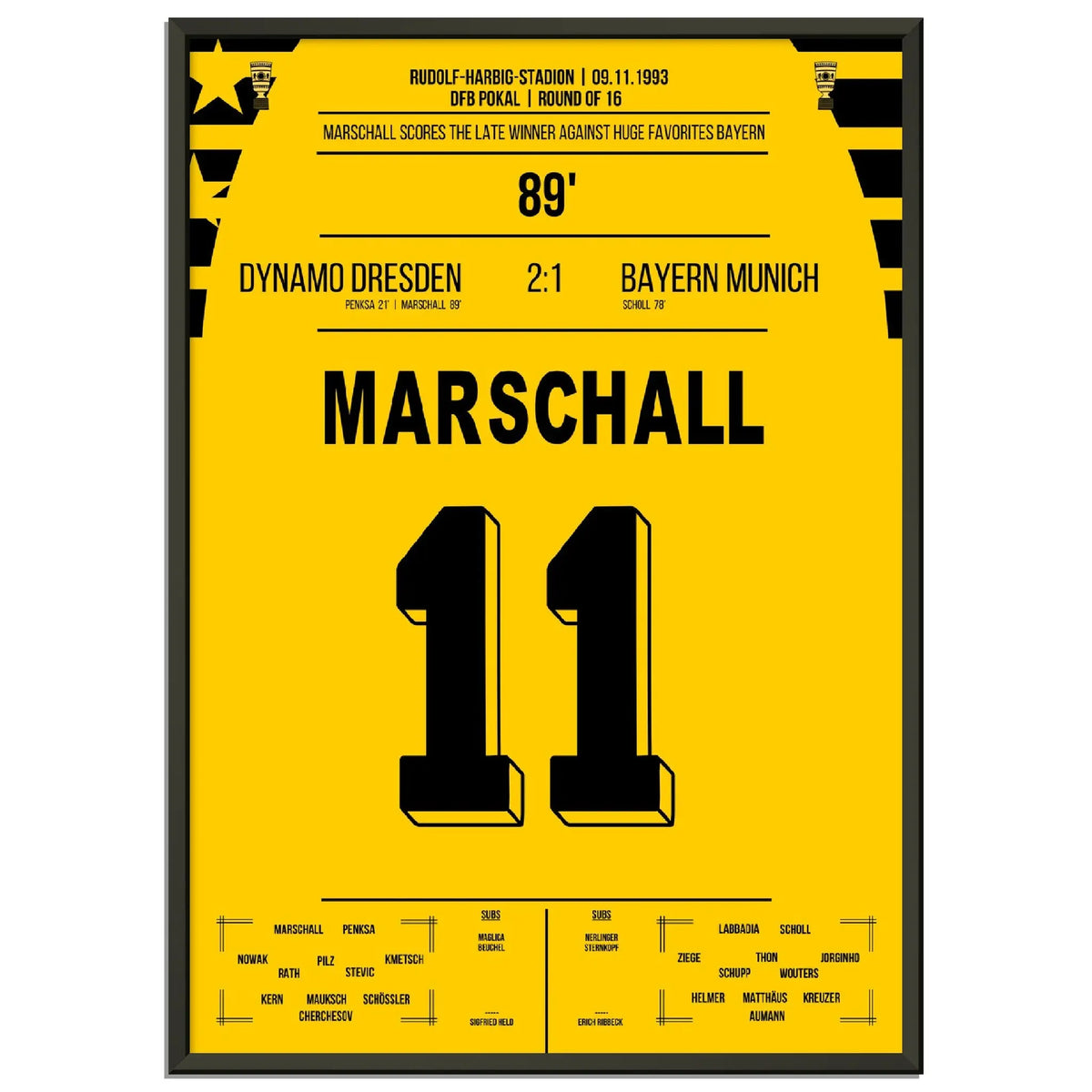 Cup sensation by Marschall - Dresden defeated Bayern in the cup round of 16 in 1993
