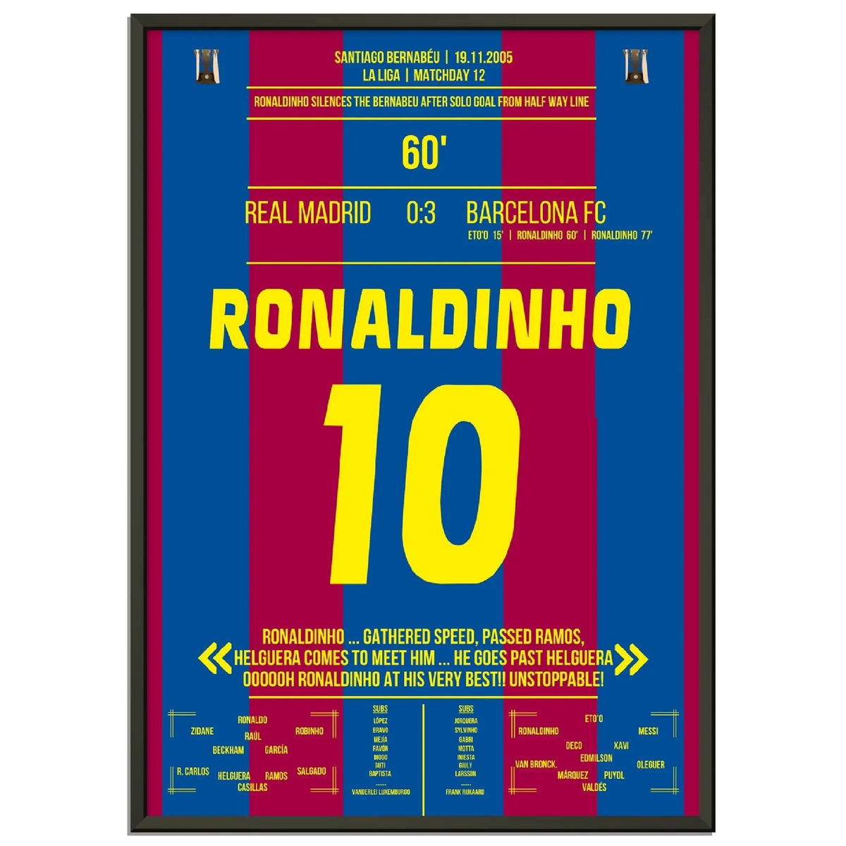 Ronaldinho's solo goal at the Bernabeu in 2005