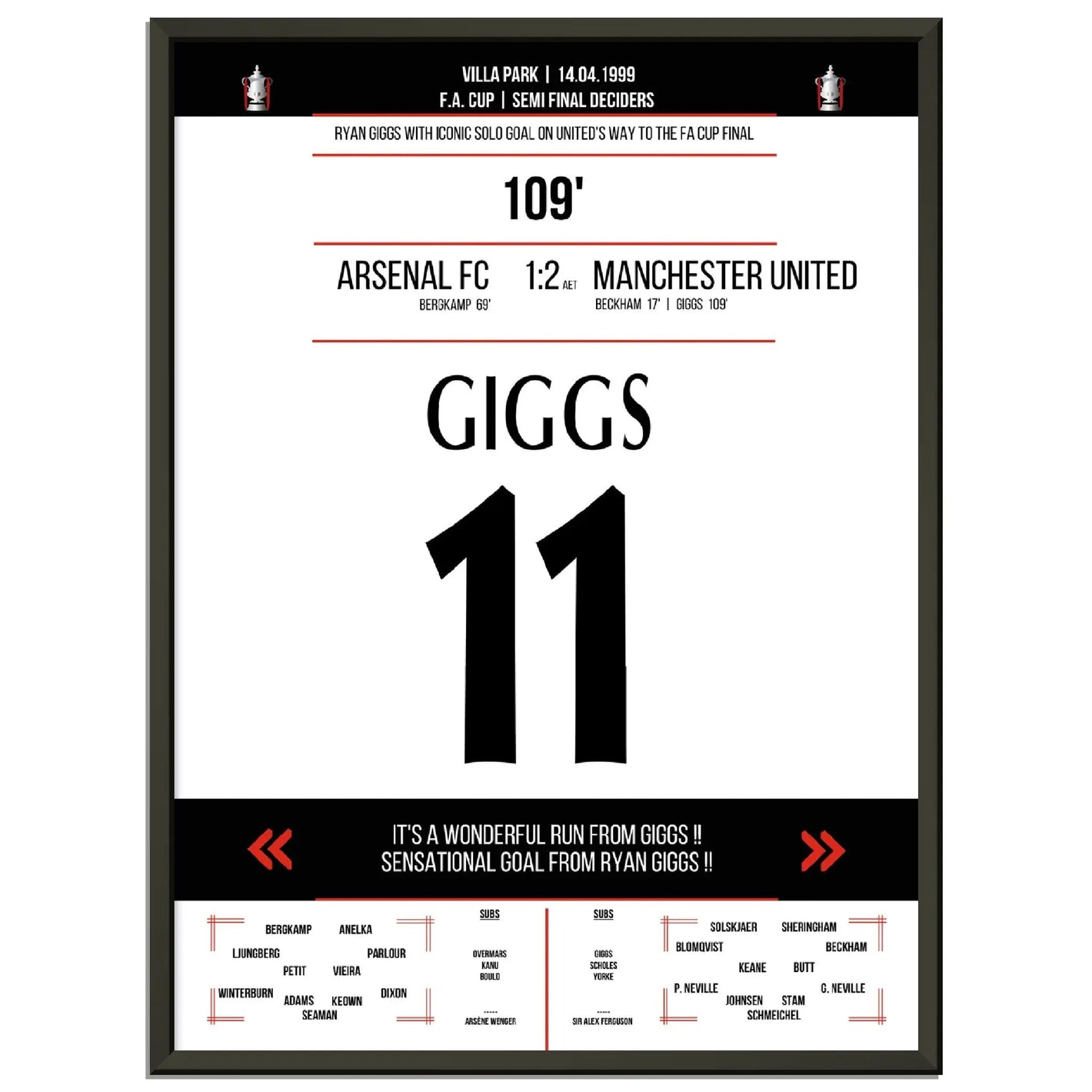 Ryan Giggs legendäres Tor im FA Cup Halbfinal-Triumph gegen Arsenal in 1999 