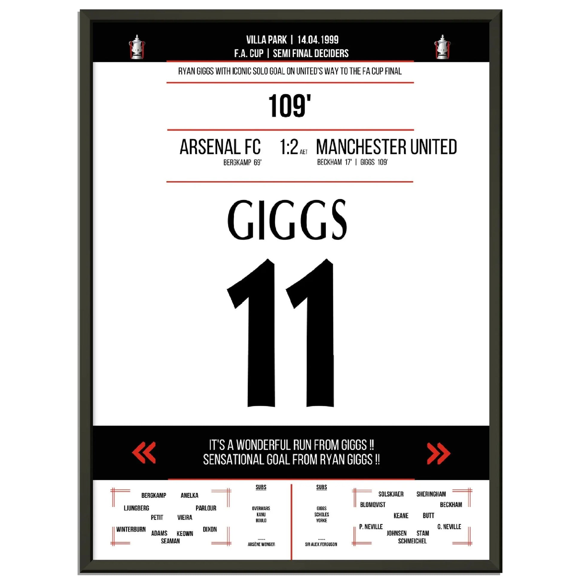 Ryan Giggs legendäres Tor im FA Cup Halbfinal-Triumph gegen Arsenal in 1999 