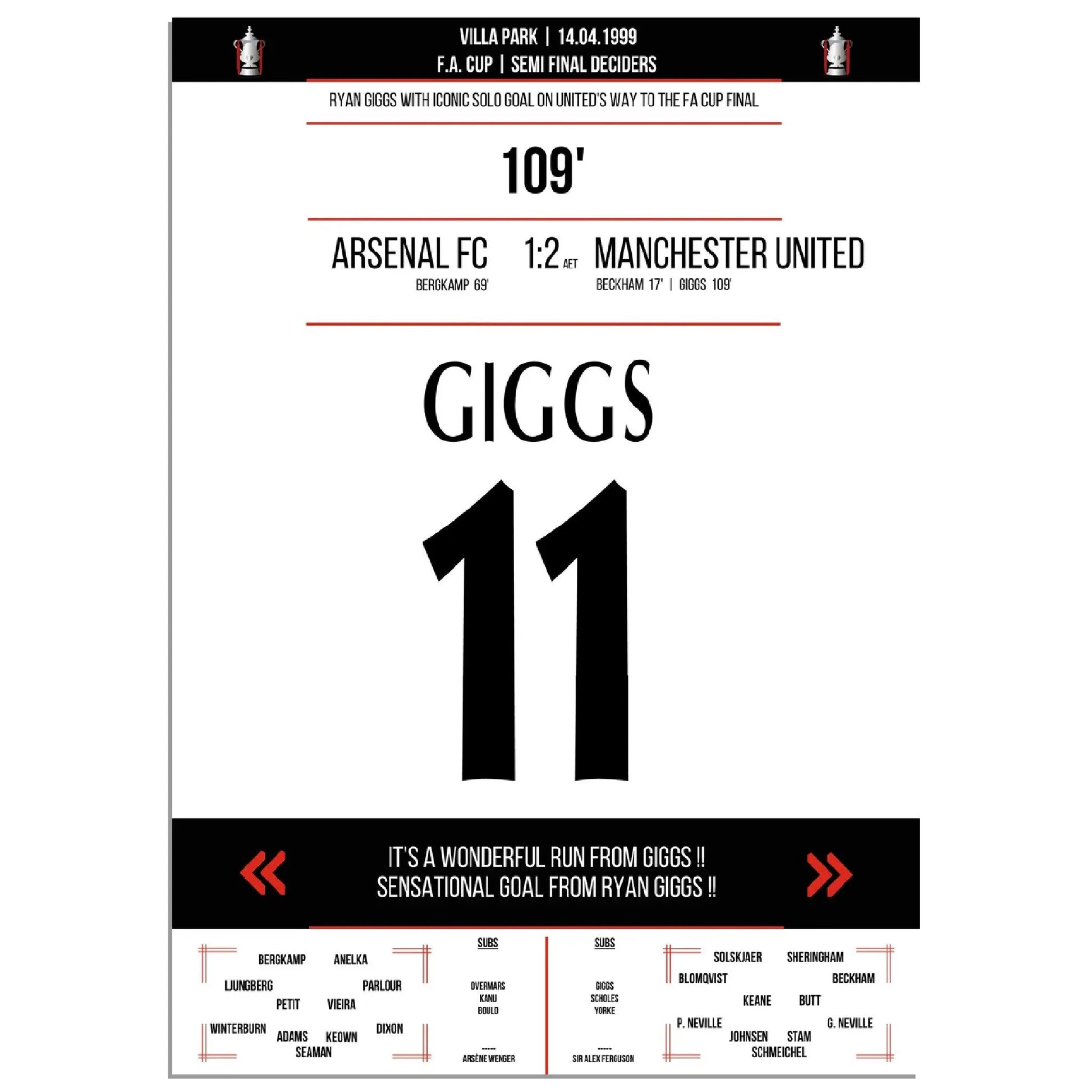 Ryan Giggs legendäres Tor im FA Cup Halbfinal-Triumph gegen Arsenal in 1999 