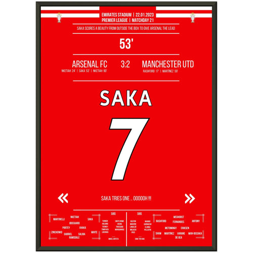 Saka's dream goal from distance against Man Utd