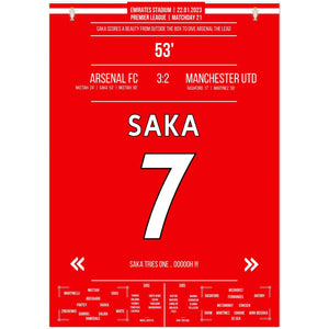 Saka's Traumtor aus der Distanz gegen ManU 