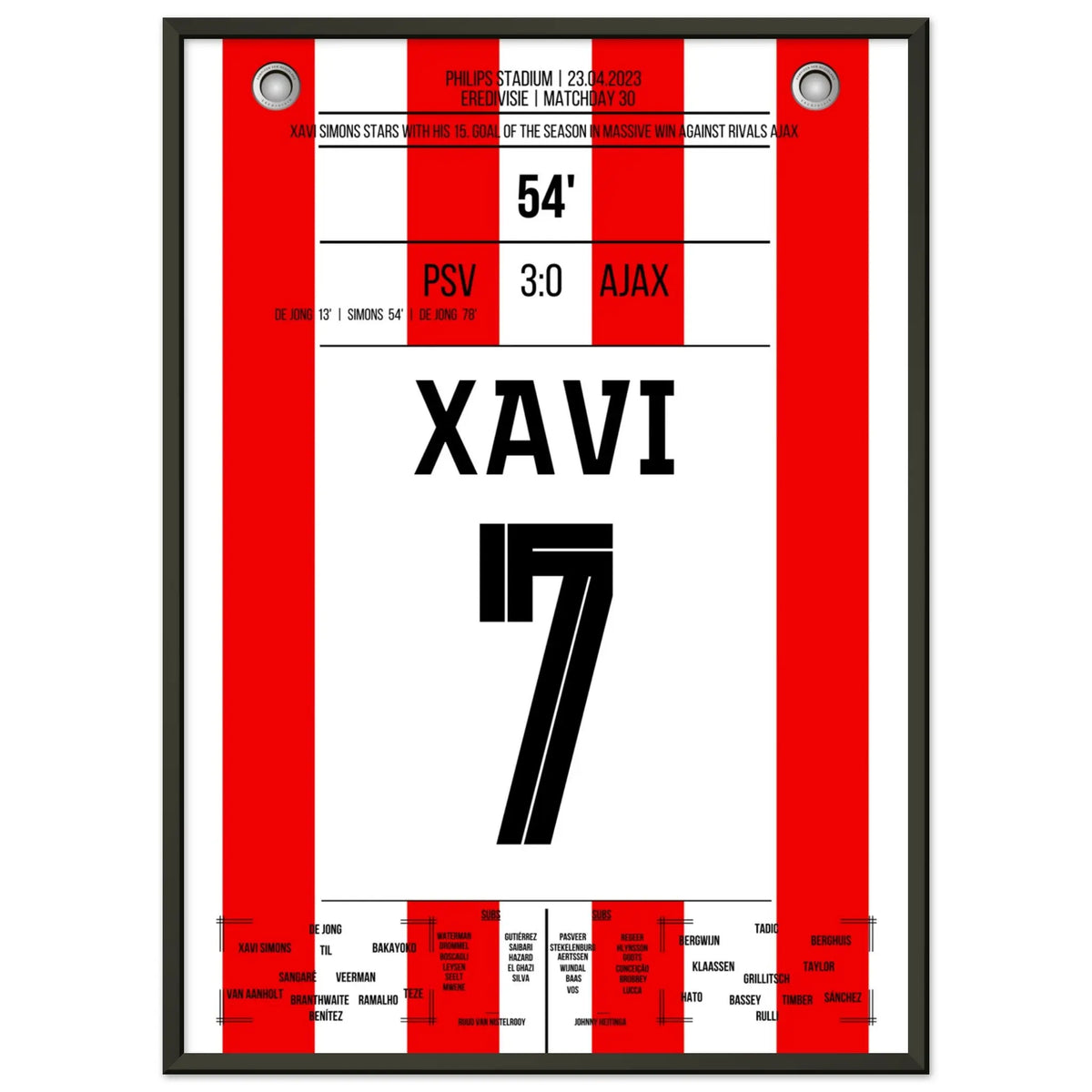 Xavi Simons with goal and assist in the home win against Ajax 2023