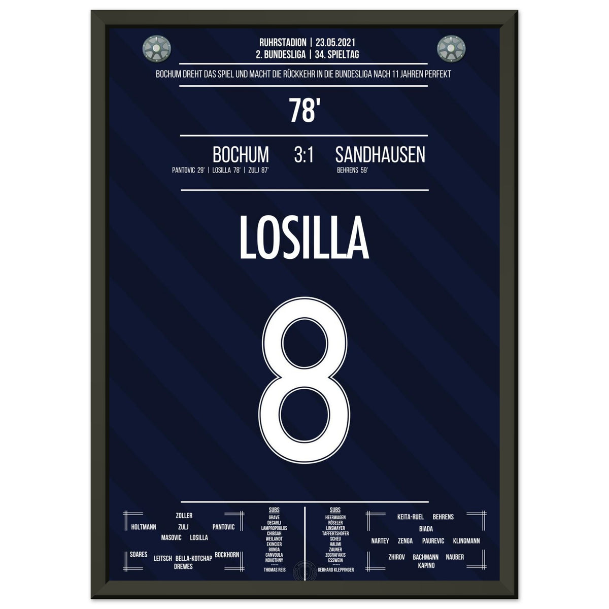 Losilla's goal takes Bochum back to the Bundesliga