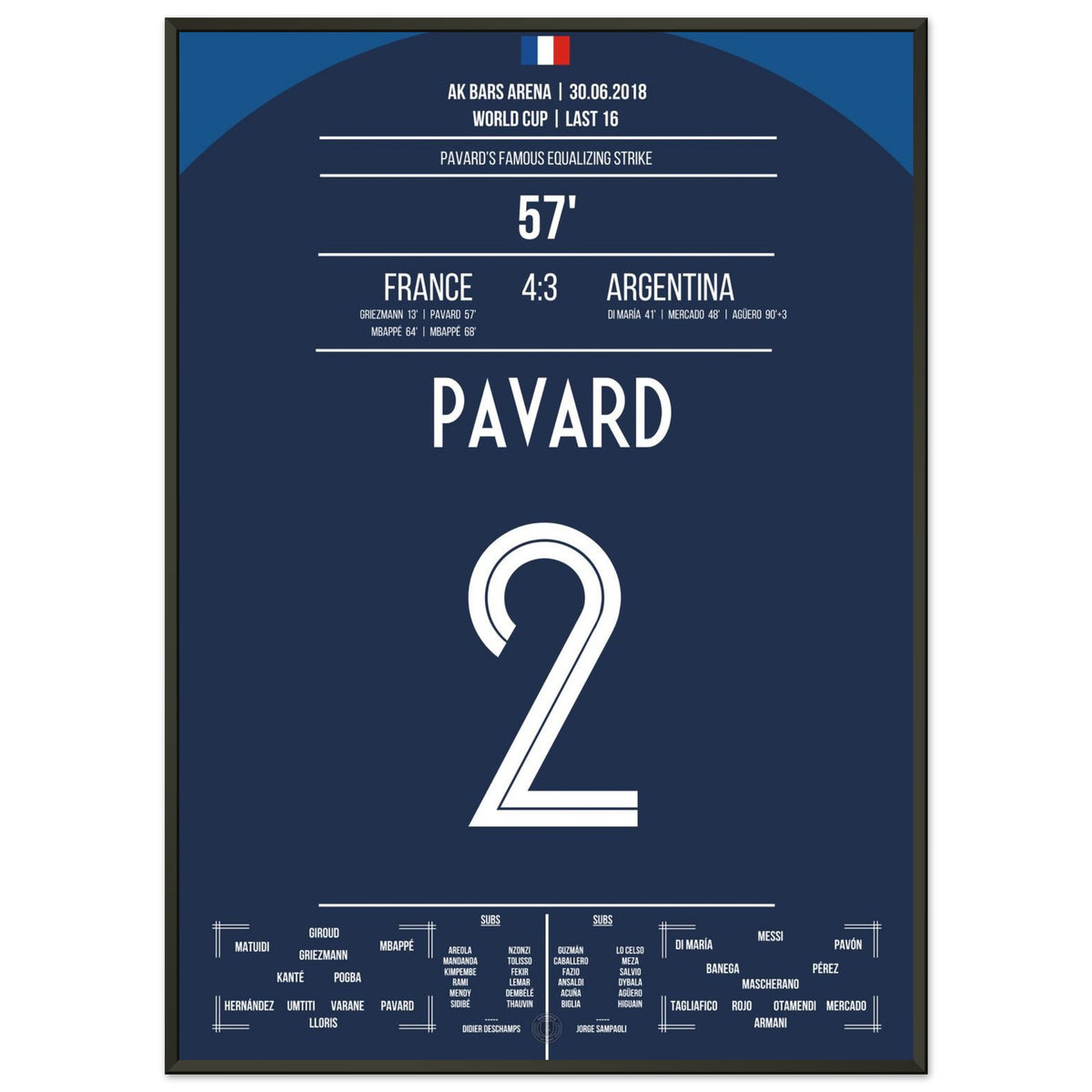 Pavard's dream goal against Argentina in the 2018 World Cup round of 16