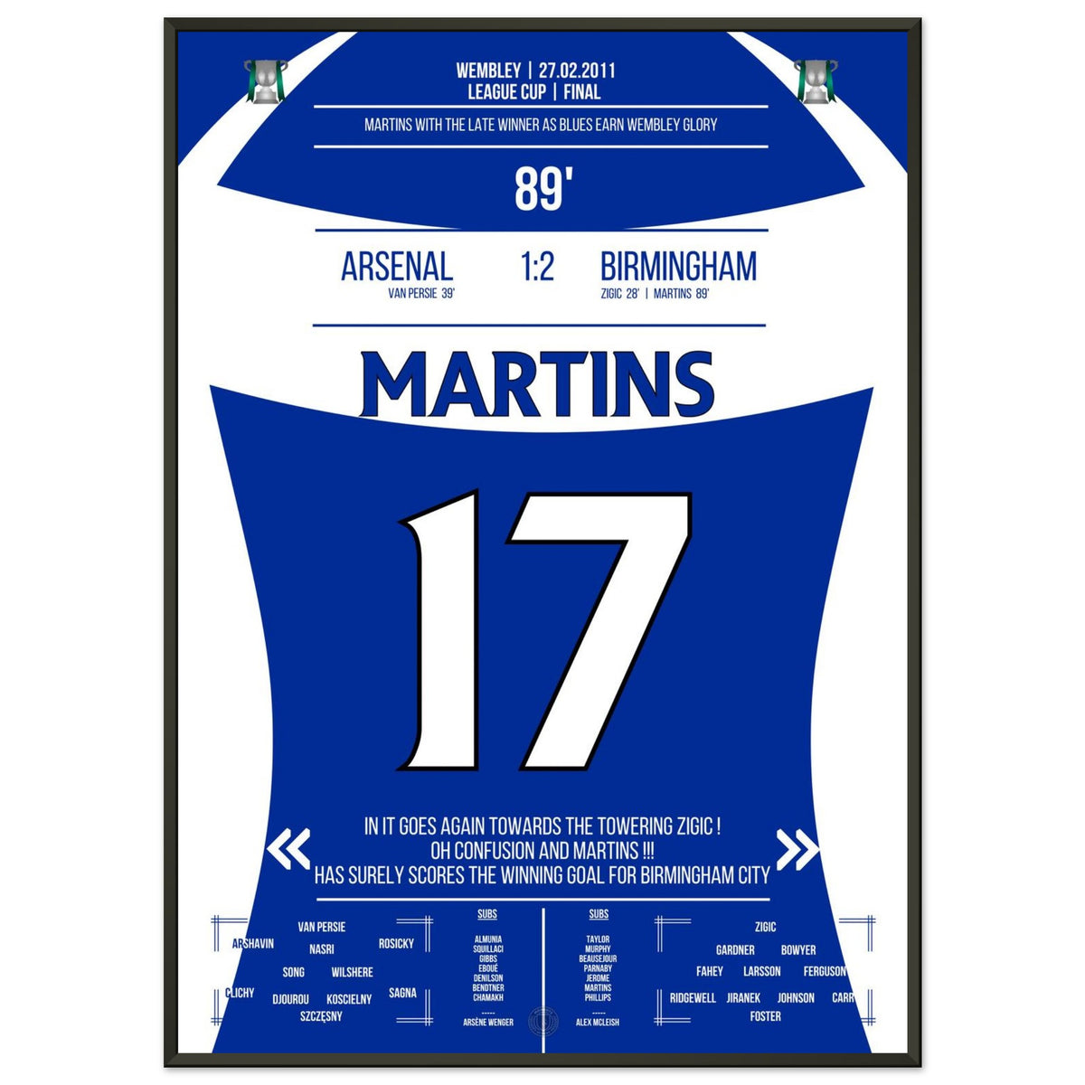 Martins scores Birmingham's late winner to 2011 League Cup triumph
