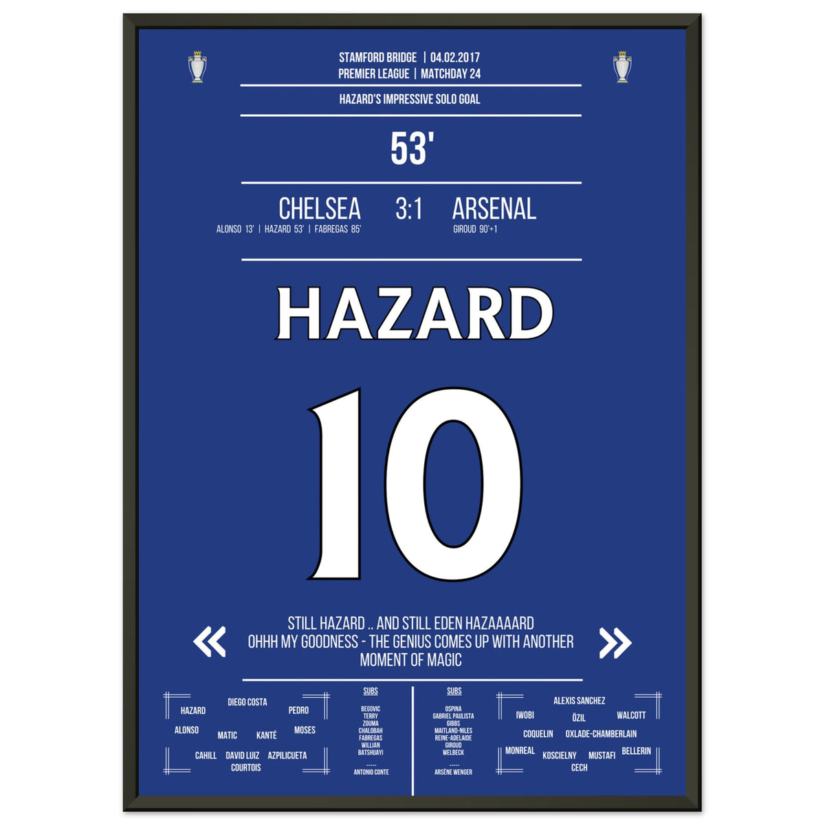 Hazard's world-class solo against Arsenal in 2017