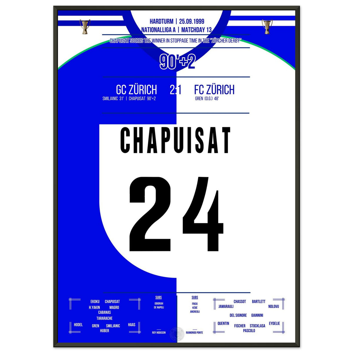 Chapuisat's später Siegtreffer im Zürcher Derby in 1999