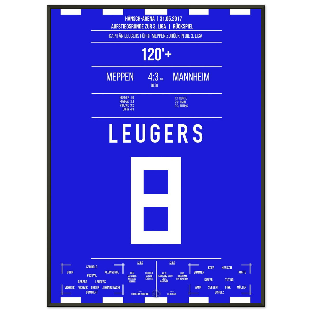 Captain-Leugers leads Meppen back to the 3rd league in 2017