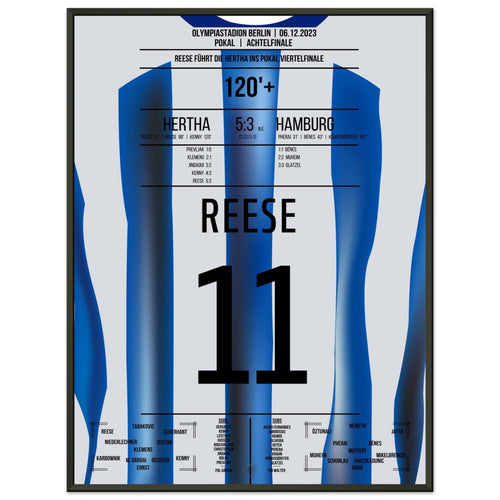 Reese shoots Hertha into the cup quarter-finals
