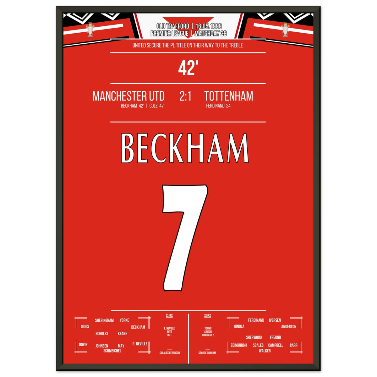 Beckham's goal in winning the 1999 championship