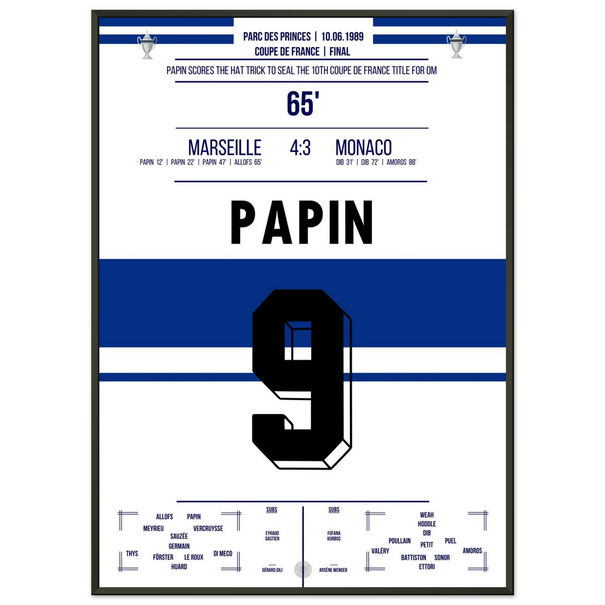 Papin hat-trick leads Marseille to cup victory in 1989