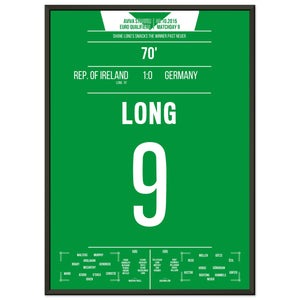 Long's Siegtreffer gegen Deutschland in 2015 50x70-cm-20x28-Schwarzer-Aluminiumrahmen