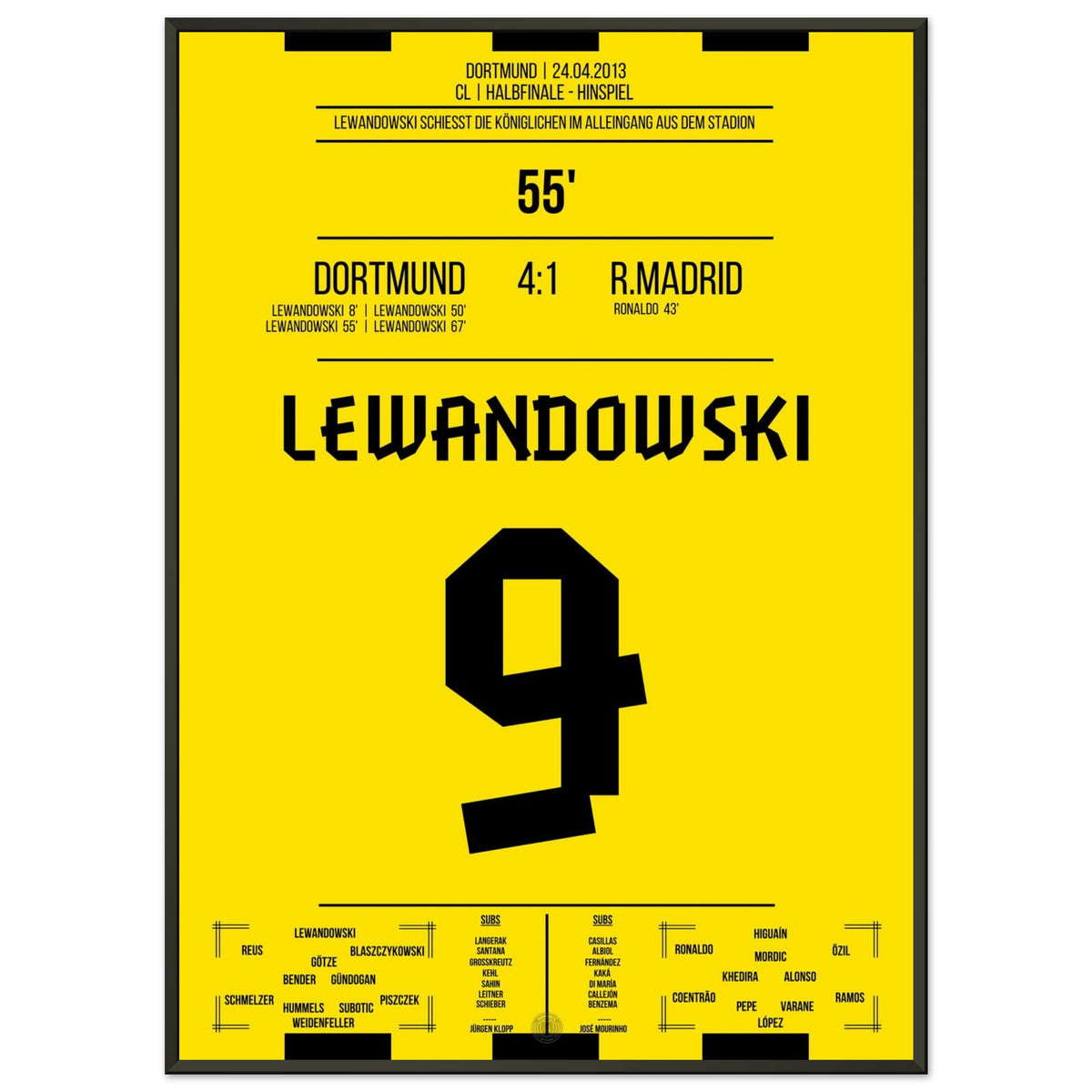 4er Pack Lewandowski im CL Halbfinale 2013 gegen Real