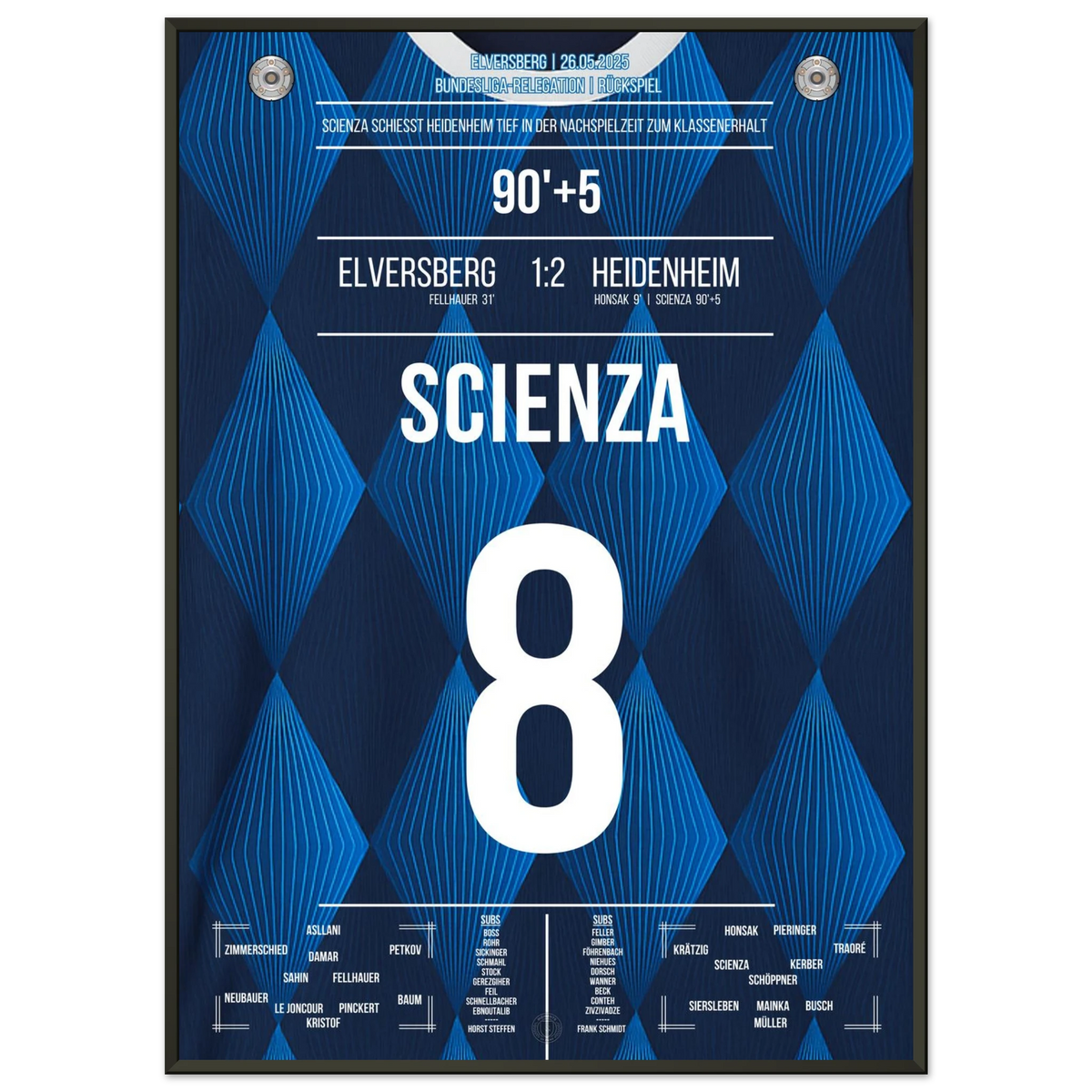 Scienza shoots Heidenheim in stoppage time to stay in the league