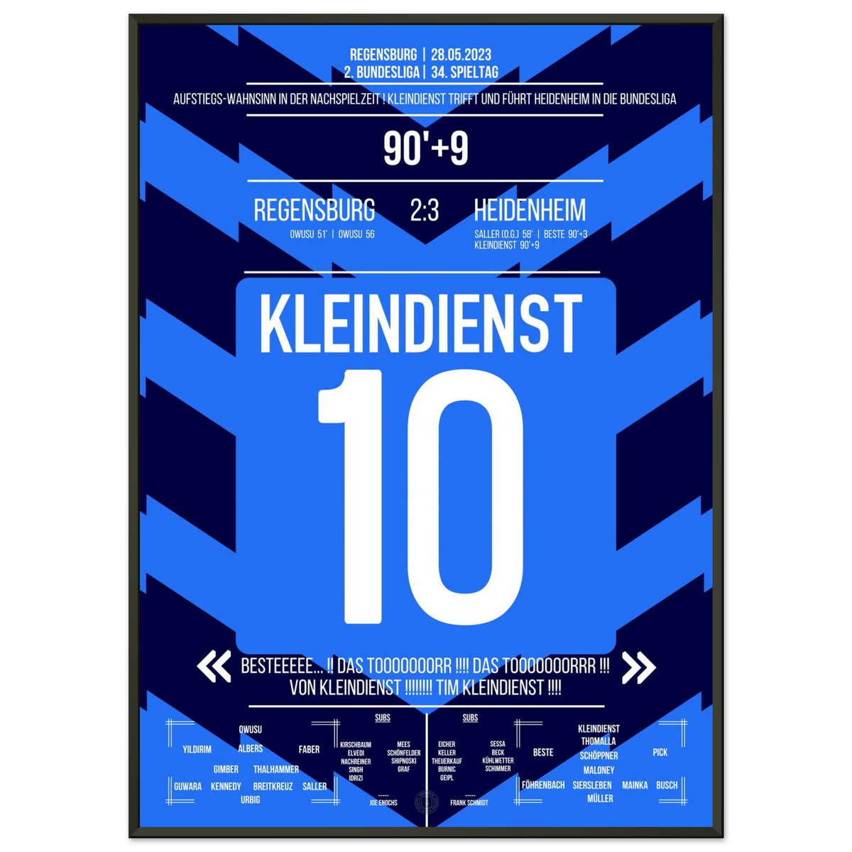 Tim Kleindienst with the goal for promotion for Heidenheim