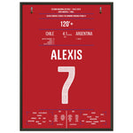 Alexis Sanchez Panenka-Penalty bei Chile's ersten Copa America Triumph 50x70-cm-20x28-Schwarzer-Aluminiumrahmen