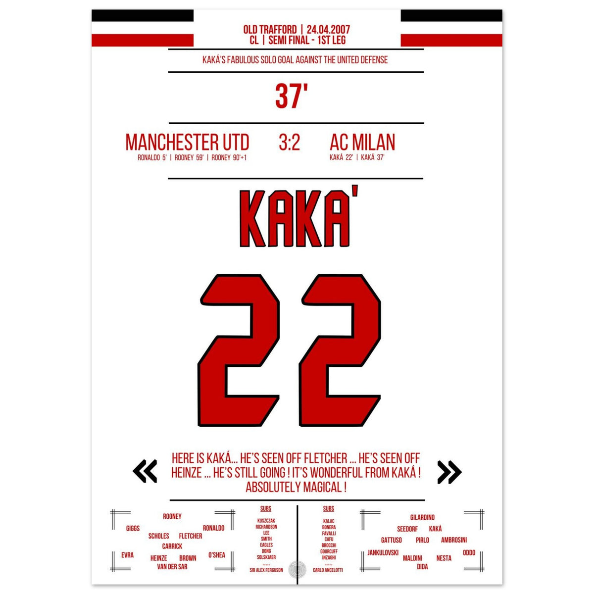 Kaka's magical solo run at Old Trafford in 2007