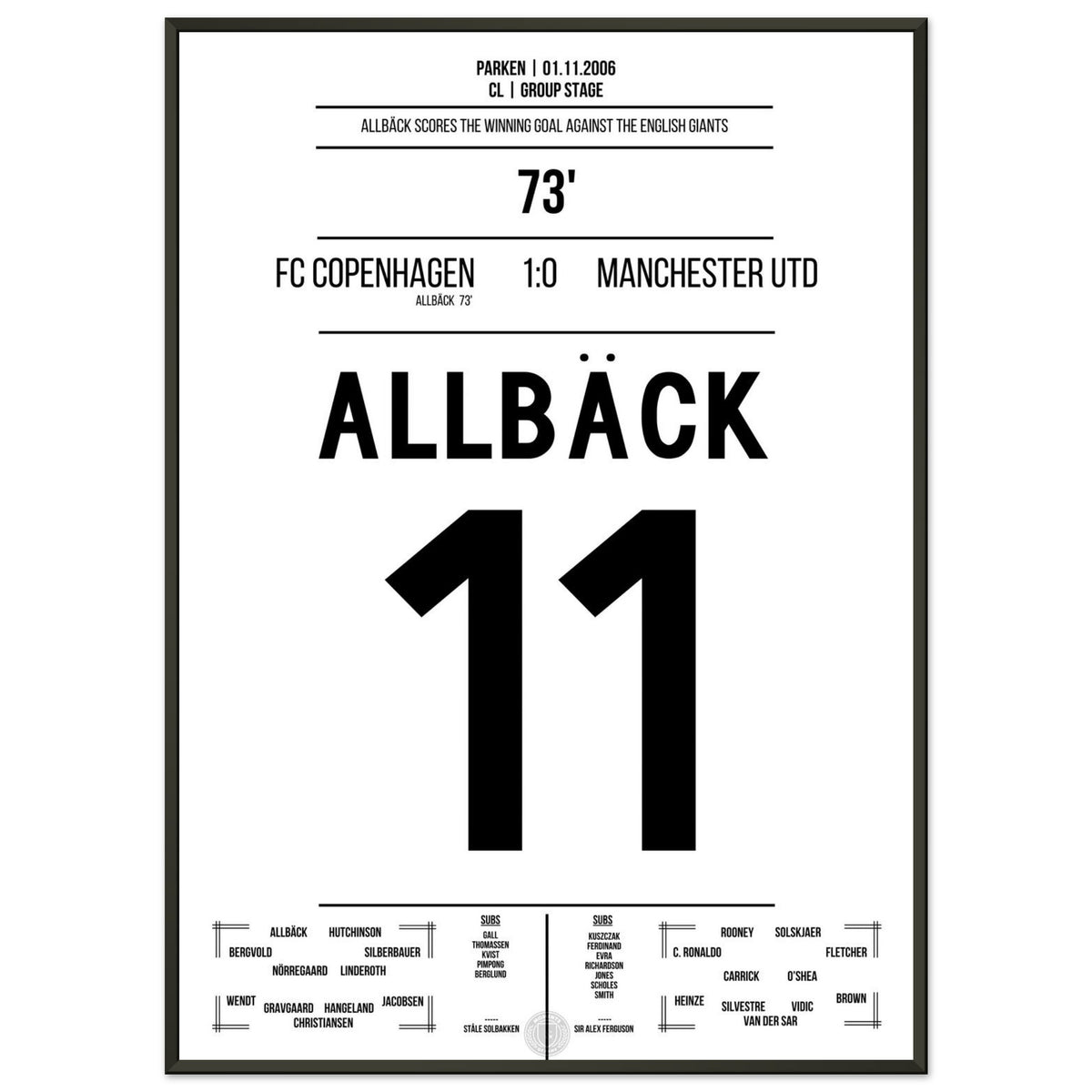 Allbäck scores the decisive goal in the win against Man Utd