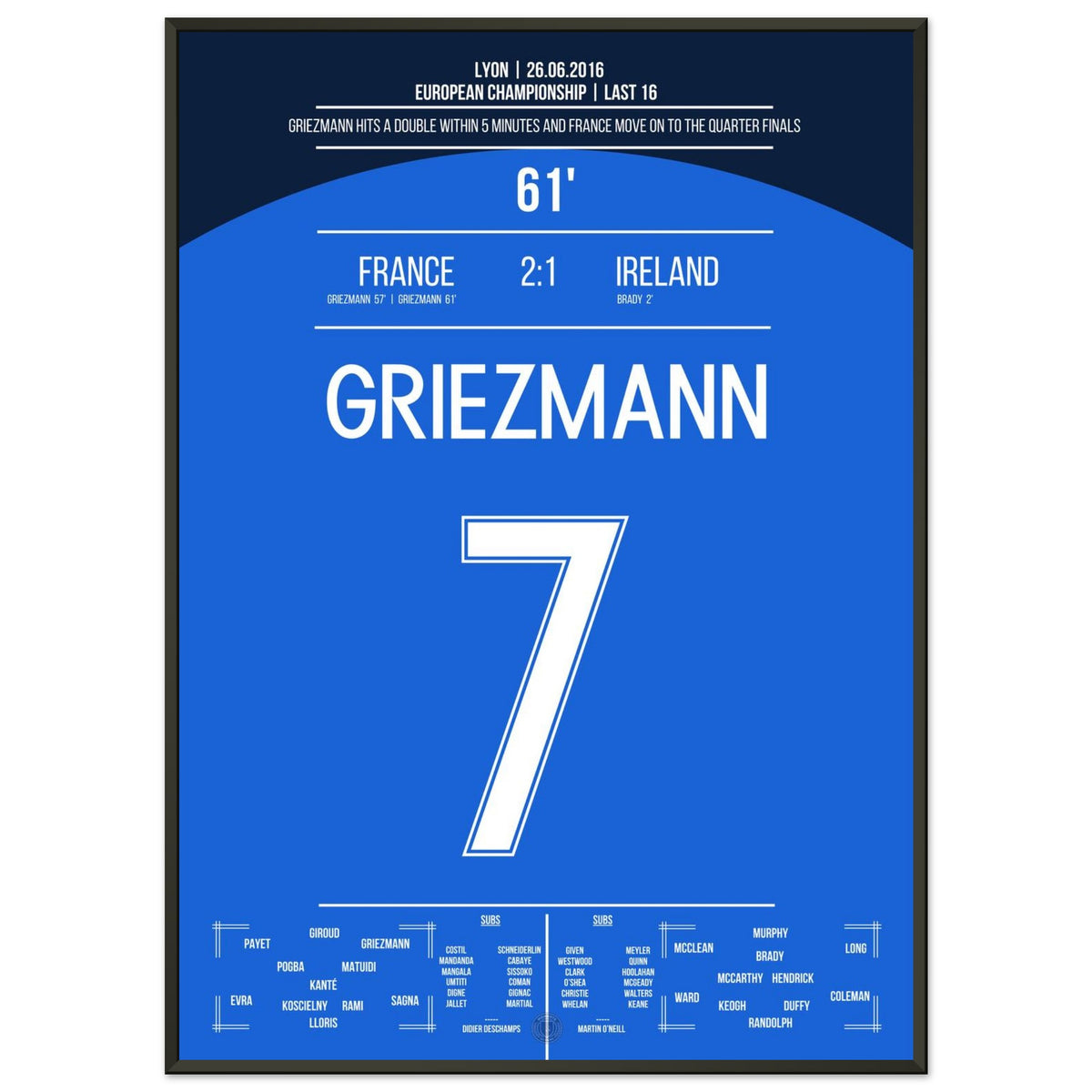 Griezmann brace against Ireland at the 2016 European Championships