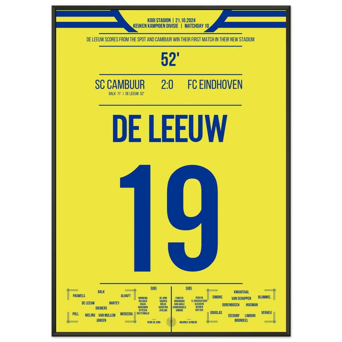 Cambuur's historic first win in the new stadium