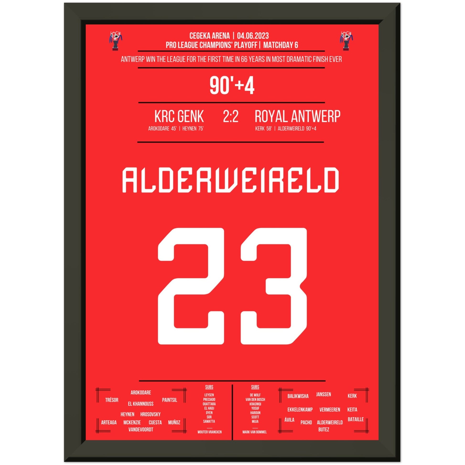 Antwerpen's erste Meisterschaft nach 66 Jahren im verrückten Saison-Finish 2023 A4-21x29.7-cm-8x12-Premium-Semi-Glossy-Paper-Metal
