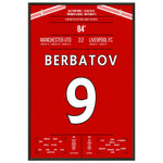 Berbatov-Hattrick versenkt die Reds im Derby 2010 60x90-cm-24x36-Schwarzer-Aluminiumrahmen