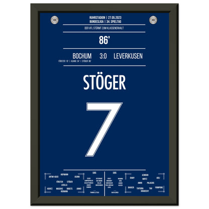 Bochum's Sturm zum Klassenerhalt 2023 A4-21x29.7-cm-8x12-Schwarzer-Aluminiumrahmen