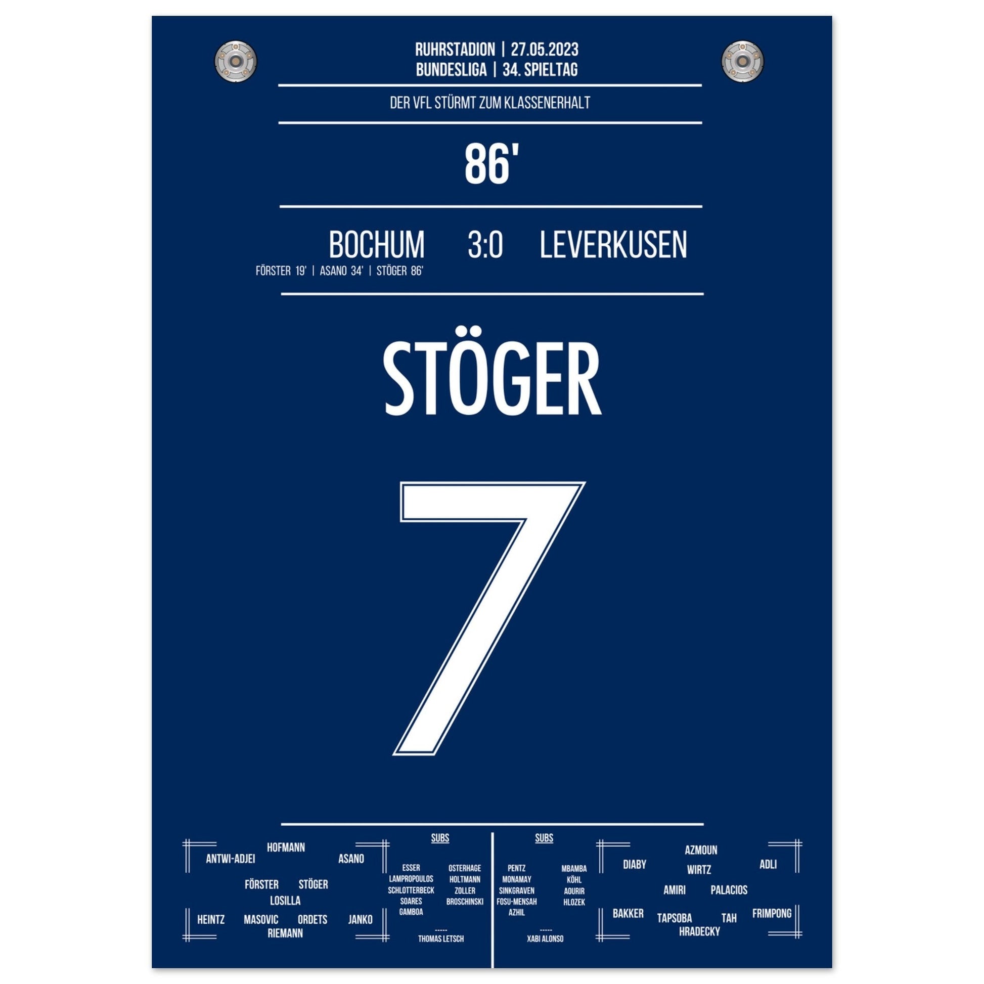 Bochum's Sturm zum Klassenerhalt 2023 50x70-cm-20x28-Ohne-Rahmen